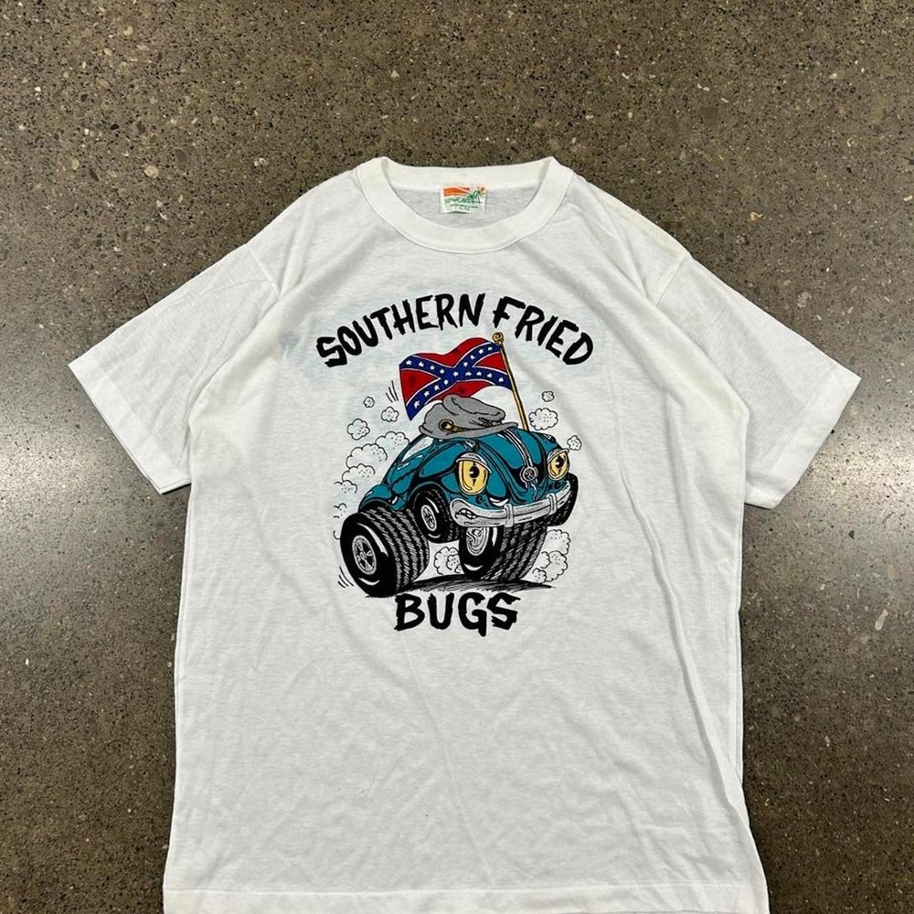 VTG 80s Volkswagen Southern Fried Bugs Rat Fink T-Shirt Single Stitch (Size XL)
